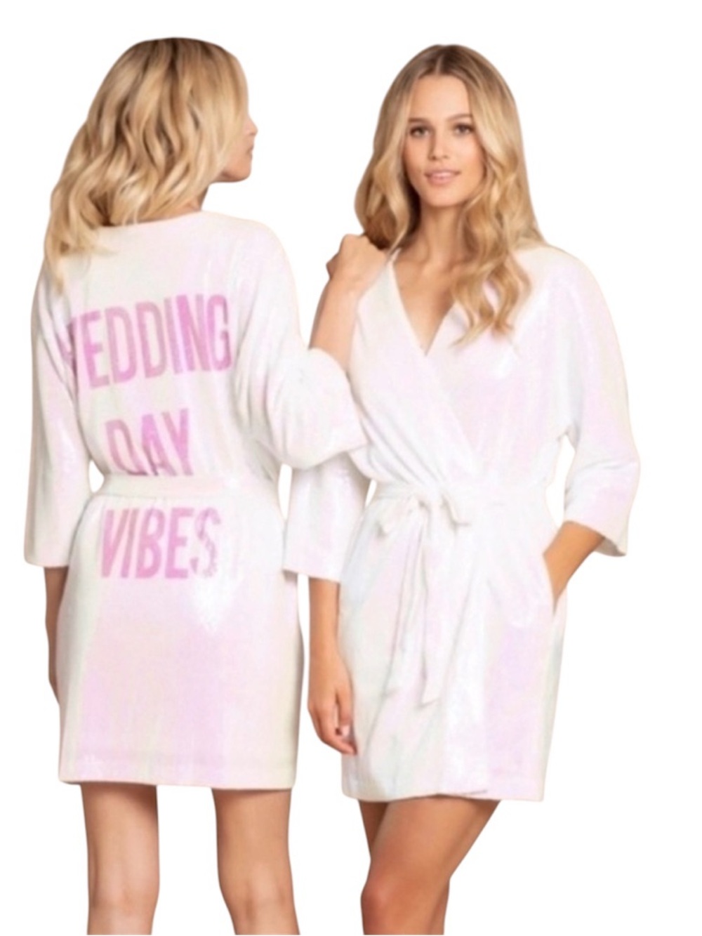 Hayley Page wedding day vibes sequin robe women’s size medium